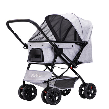 PaWz Pet Stroller Pram Dog Carrier Trailer Strollers 4 Wheels Foldable Large PaWz